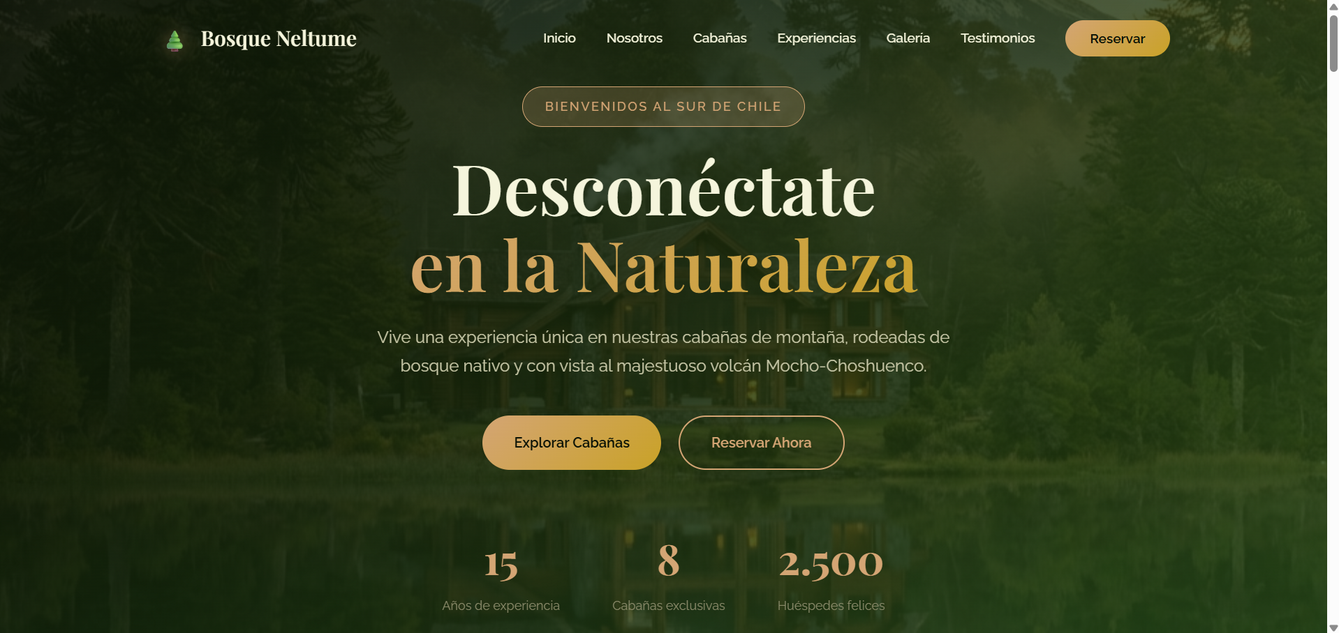 Sitio Web Cabañas Turismo